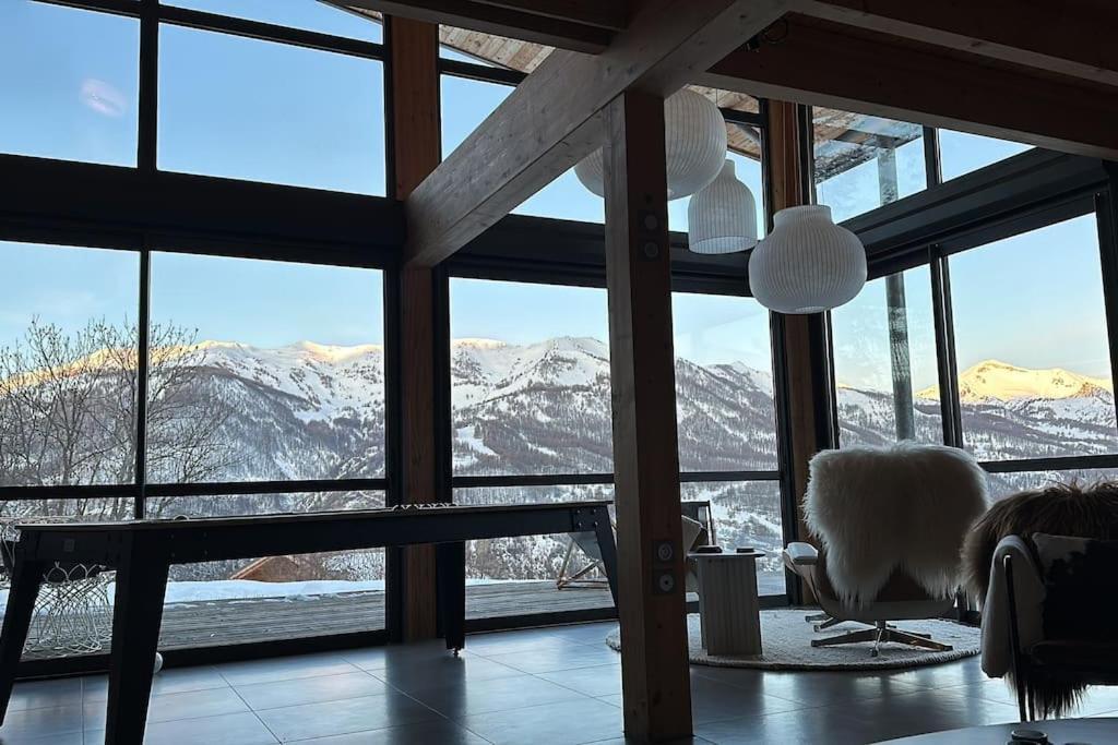 Chalet D'Architecte Avec Vue Panoramique Allos Bagian luar foto