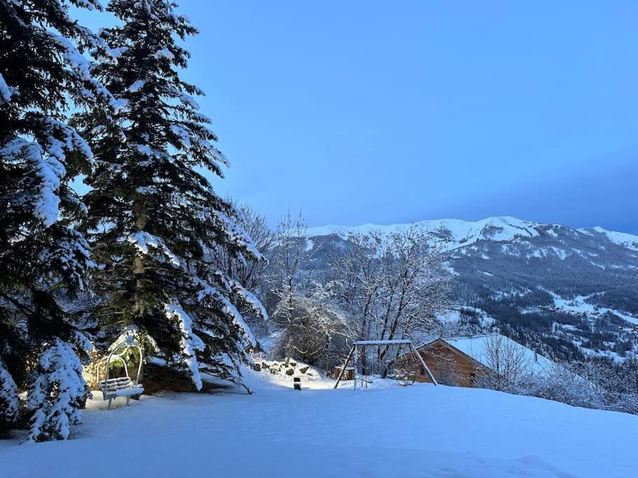 Chalet D'Architecte Avec Vue Panoramique Allos Bagian luar foto