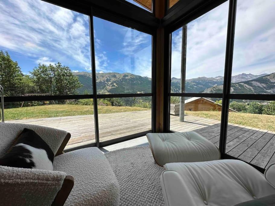 Chalet D'Architecte Avec Vue Panoramique Allos Bagian luar foto